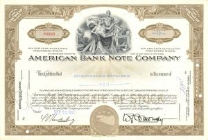 American Bank Note Co. - 1967 dated Stock Certificate