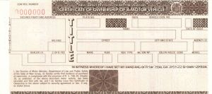 New Jersey Division of Motor Vehicle Certificate - American Bank Note Specimen