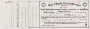 United States Internal Revenue Certificate - American Bank Note Specimen