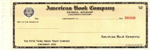 American Book Co. - American Bank Note Company Specimen Checks