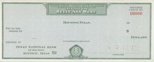 Betty Ann West - American Bank Note Company Specimen Checks