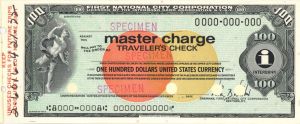 First National City Bank - $100 - American Bank Note Company Specimen Checks