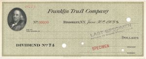 Franklin Trust Co. - American Bank Note Company Specimen Checks