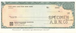 Manufacturers Hanover Trust Co. - American Bank Note Company Specimen Checks