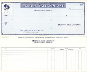 Morton Salt Co. - American Bank Note Company Specimen Checks