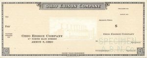 Ohio Edison Co. - American Bank Note Company Specimen Checks