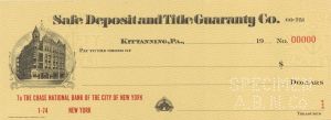 Safe Deposit and Title Guaranty Co. - American Bank Note Company Specimen Checks