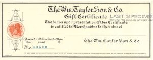 Wm. Taylor Son and Co. - American Bank Note Company Specimen Checks