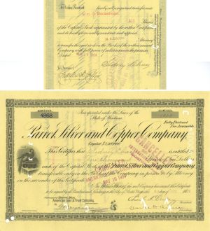 Transferred to William Goodsell Rockefeller - 1899 dated Parrot Silver and Copper Co. - Parrot with Ingot Vignette - Montana Mining Stock Certificate