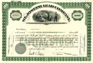 St. Joseph Lead Co. Issued to Groucho Marx - Stock Certificate