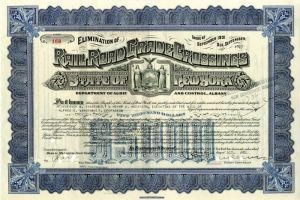 1932 $5,000 Bond Issued to the Will of Alfred G. Vanderbilt - Elimination of Railroad Grade Crossings Bond