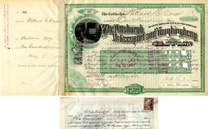 Pittsburgh, McKeesport and Younghiogheny Railroad Co. transferred to Andrew Carnegie - Stock Certificate