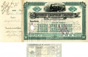 Northwest Equipment Co. of Minnesota issued to and signed by Colgate Hoyt - Stock Certificate