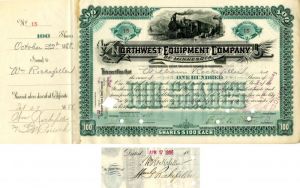 Northwest Equipment Co. of Minnesota signed by Wm. Rockefeller and Colgate Hoyt - Stock Certificate