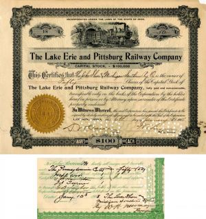 Lake Erie and Pittsburg Railway Co. signed by W.H. Newman