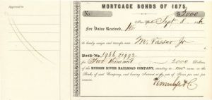 Hudson River Railroad Co. Transferred to M. Vassar Jr. - Bond Transfer