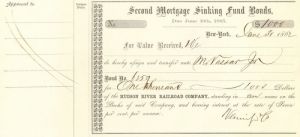 Hudson River Railroad Co. Transferred to M. Vassar, Jr. - Autographed Stocks and Bonds