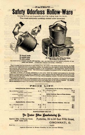 Patent for the Safety Odorless Hollow-Ware