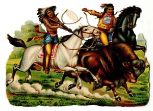 Cut Out of Indians on Horseback