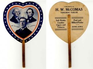 Advertising Fan Featuring Presidential Figures