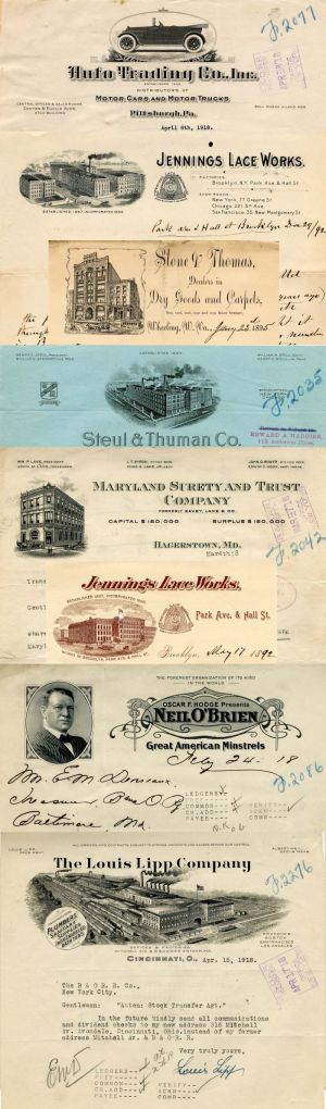 Lot of 14 Letterheads and Billheads