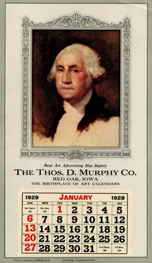 Sample Ad Calendar with George Washington