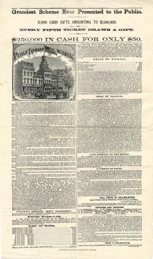 Broadside for Lottery Tickets - Public Library of Kentucky