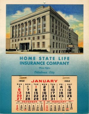 Home State Life Insurance Co. Advertising Calendar
