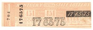 1862 or 1864 Lottery Ticket - Frankfort Kentucky - Americana