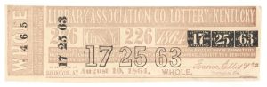 1864 Lottery Ticket - Covington Kentucky - Americana