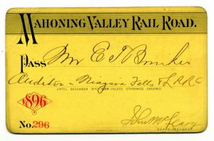Mahoning Valley Rail Road Railroad Pass - Americana