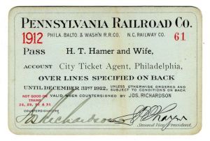 Pennsylvania Railroad Co. Railroad Pass - Americana