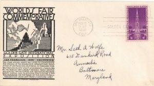 First Day Issue Cover - Golden Gate International Exposition - Worlds Fair Commemoratives - Americana