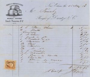 1866 Duntze and Co. Sales Invoice - Americana