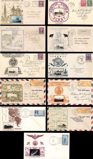 Group of 11 Covers with Ship Photos - 1936-1950 dated Americana