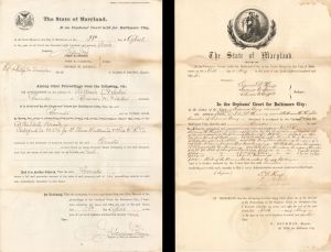  Maryland Wills and Documents dated 1850's-70's - Americana