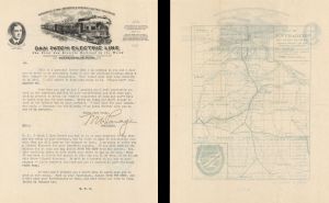  Personal letter of the Dan Patch Electric Line with map on back dated 1905 or so - Americana