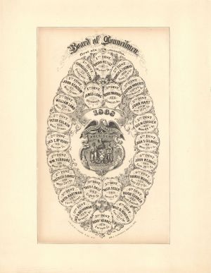  Board of Councilmen Diagram dated 1868 - Americana