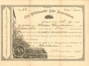 Willimantic Fair Association - Stock Certificate