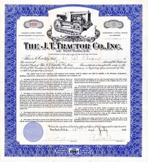 J. T. Tractor Co., Inc. of New York, N.Y. - Stock Certificate