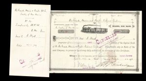 Rio Grande, Mexico and Pacific Railroad Co. - Stock Certificate - Branch Line of the Atchison Topeka Santa Fe Railway