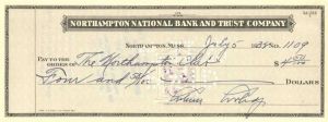 Calvin Coolidge signed Check - 1932 dated Presidential Autograph Check