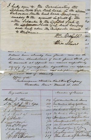 Document signed by William E. Dodge, Willard Parker and several Phelps - Autograph