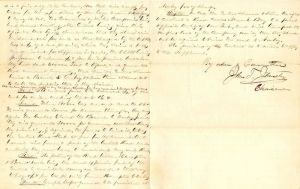 Letter signed by John Taylor Johnston