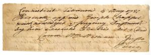 William Williams signed document - Signer of the Declaration of Independence