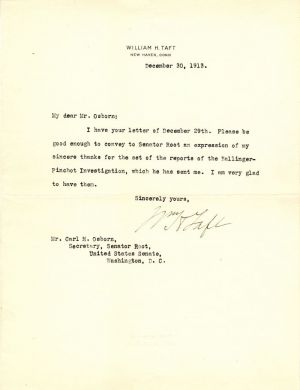 Letter signed by Wm. H. Taft