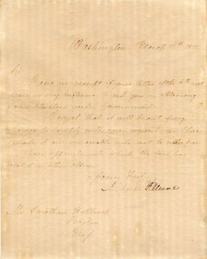 Autographed Letter signed by Millard Fillmore - SOLD