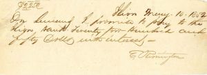 E. Remington (Sr.) Signed Promissory Note