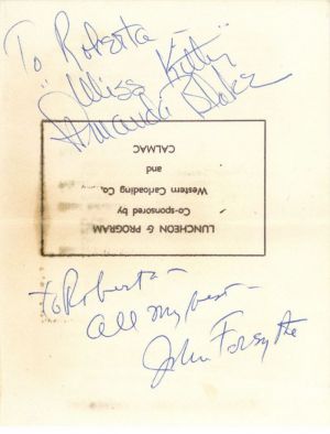 Luncheon Program signed by John Forsythe - SOLD