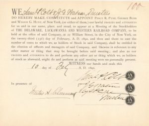 Appointment Signed by Sam'l P. Colt - Autograph